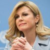 2019年3月12日，克罗地亚总统基塔罗维奇在联合国纽约总部举行的一个记者会上。