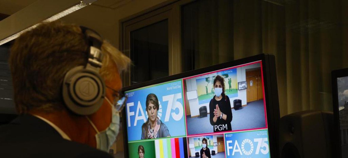 World Food Day gets underway at FAO headquarters in Rome, Italy.