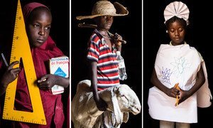 One day I will be a: teacher: Sakima from Niger; shepherd: Abdel, Niger; nurse: Maimouna, Central African Republic. 