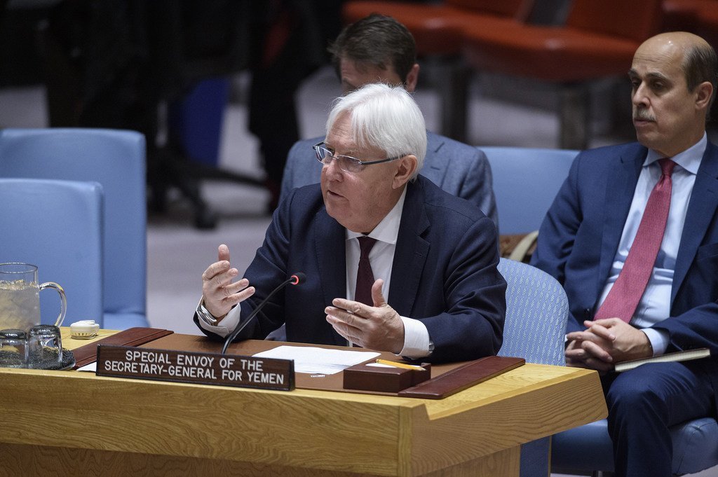 Martin Griffiths, Envoyé spécial du Secrétaire général de l’ONU pour le Yémen lors d’une réunion du Conseil de sécurité sur la situation dans ce pays du Moyen-Orient