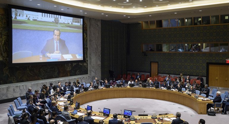 راميش راجاسينجهام، مدير شعبة التنسيق بمكتب الأمم المتحدة لتنسيق الشؤون الإنسانية، يتحدث في اجتماع مجلس الأمن حول الوضع في الشرق الأوسط - اليمن