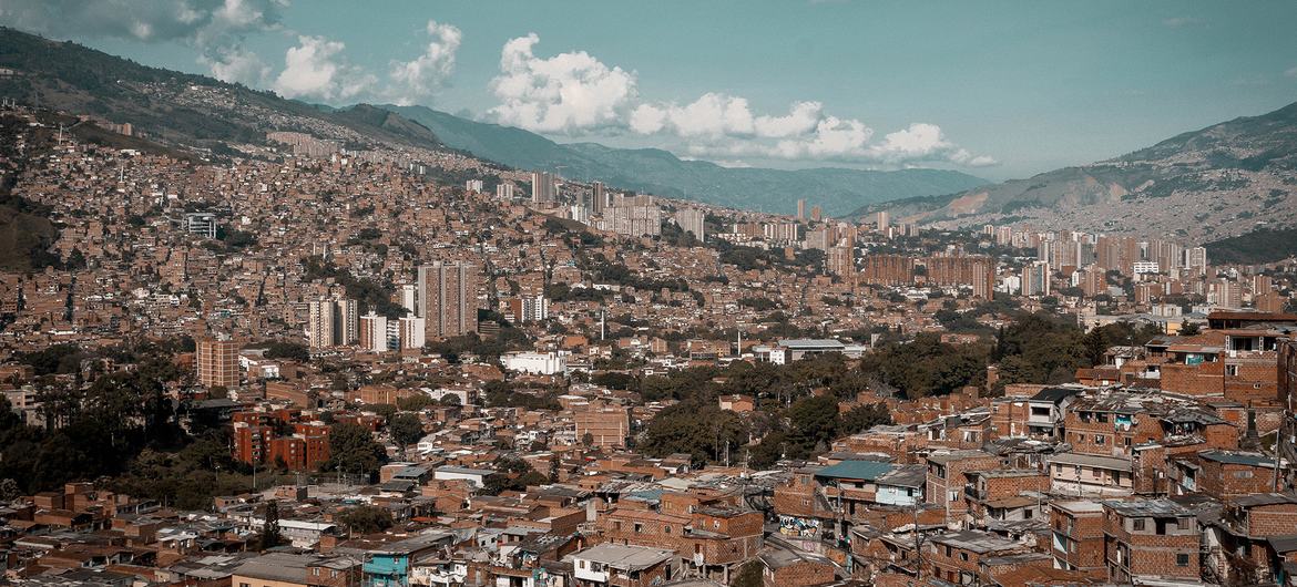 Aerial view of Medellin, Colombia.