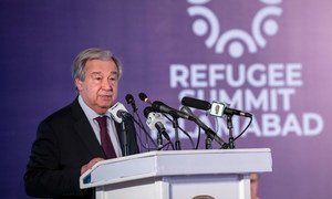 Secretary-General António Guterres addresses the International Conference on 40 Years of Hosting Afghan Refugees in Pakistan, in Islamabad.