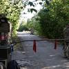 A soldier stands guard at the last government checkpoint on the contact line in Bakhmutka, Donetsk region, Ukraine. (file)