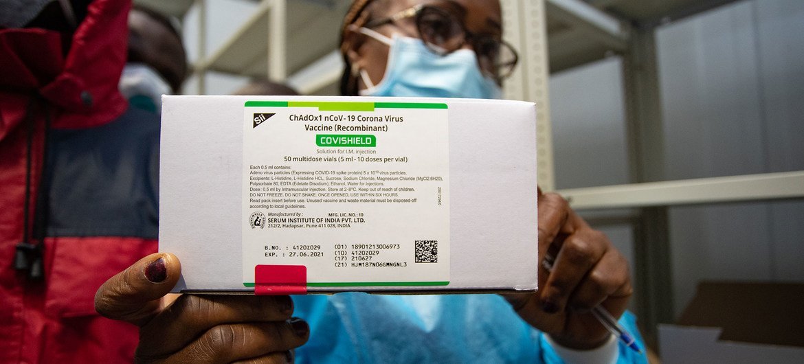 The AstraZeneca COVID-19 vaccine is delivered to a warehouse in Kinshasa, Democratic Republic of the Congo.