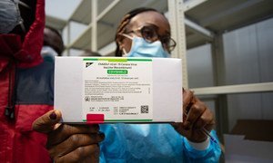 The AstraZeneca COVID-19 vaccine is delivered to a warehouse in Kinshasa, Democratic Republic of the Congo.