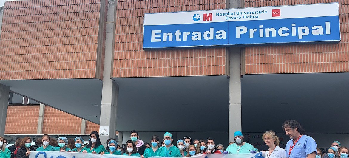 Imagem de tributo a enfermeira que perdeu a vida com Covid-19 em Hospital de Madri em abril