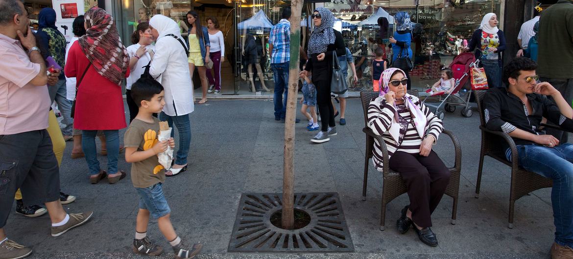 A shopping district in Beirut, Lebanon.