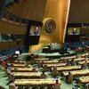 قاعة الجمعية العامة للأمم المتحدة خلال الاجتماع الأول للدورة الخامسة والسبعين برئاسة فولكان بوزكير رئيس الجمعية العامة