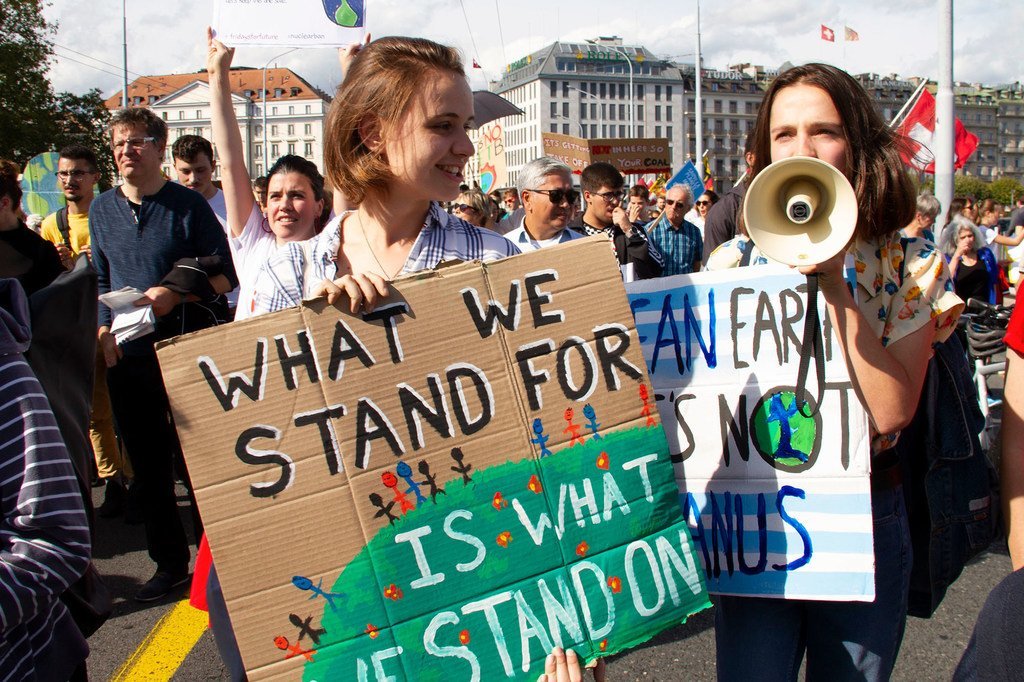 Des jeunes manifestent en faveur de l'action climatique à Genève en 2019 (photo d'archives).