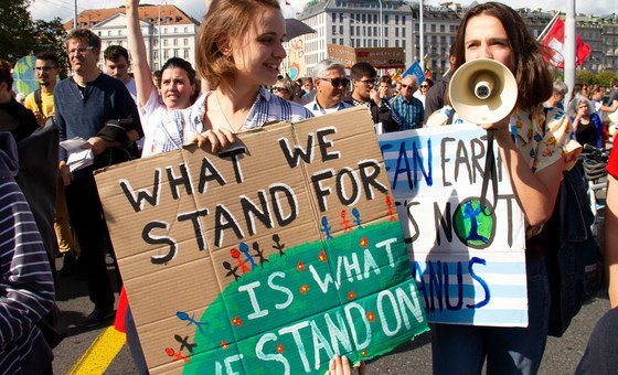 As part of the Fridays for Future school strikes, youth protest for climate action in Geneva in 2019. (file)