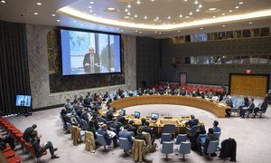 El enviado especial de las Naciones Unidas para Yemen, Martin Griffiths, se dirige al Consejo de Seguridad a través de videoconferencia.