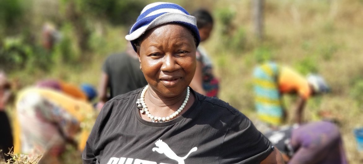 The UN has supported peacebuilding training   in Sierra Leone for women farmers like Mare Turay.  