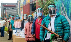 The UN Development Programme (UNDP) and partners arranged the delivery of biosecurity equipment, face masks and food kits to indigenous communities in Cauca, Colombia.