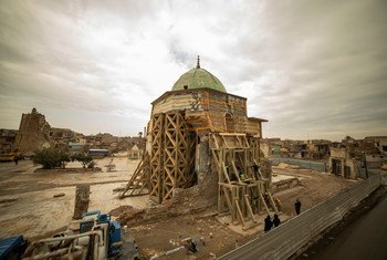 La mosquée Al-Nouri dans la ville iraquienne de Mossoul, ici vue en 2020, avait aussi été gravement endommagée pendant l'occupation par Daech.
