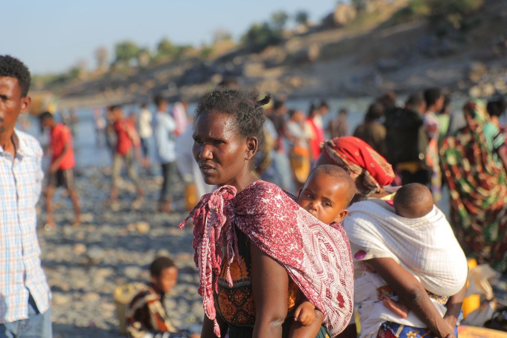 Des réfugié éthiopiens fuyant les violences dans la région du Tigré.