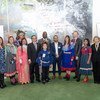 Participantes da cerimônia de encerramento do Ano Internacional das Línguas Indígenas 