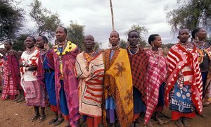 A group of women in traditional clothing, Kenya.