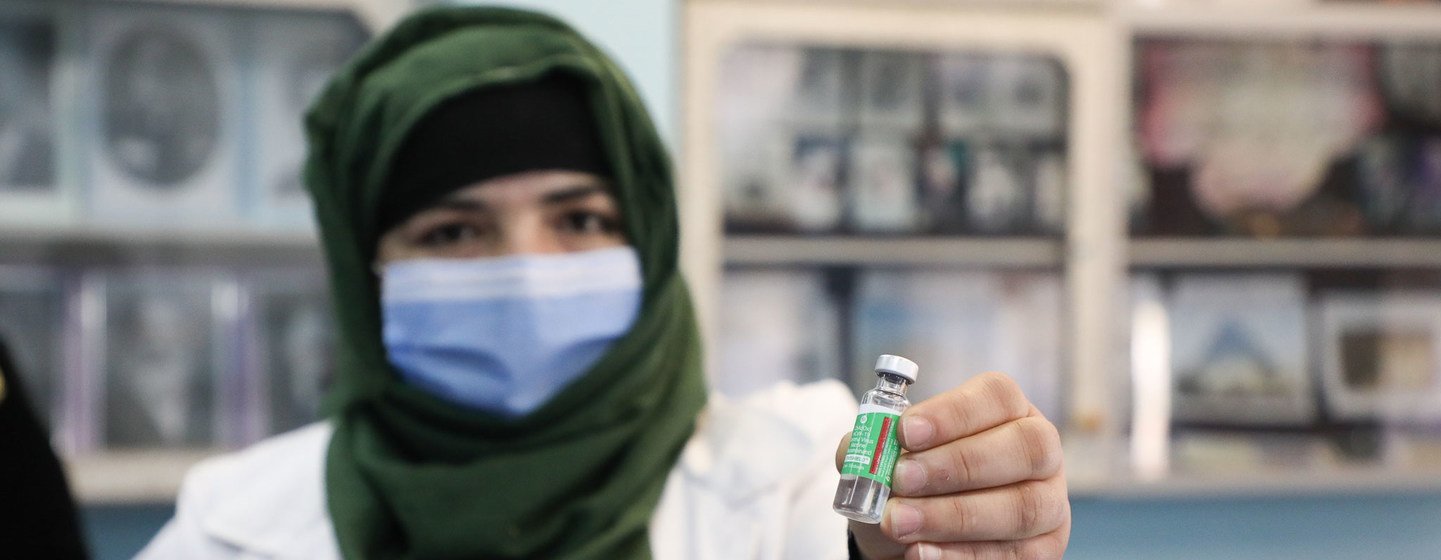 Teachers at the Al-Fateh girls’ high school in Kabul Afghanistan receives the shot of COVAX facilitated COVID-19 vaccine that were enrolled in Afghanistan..