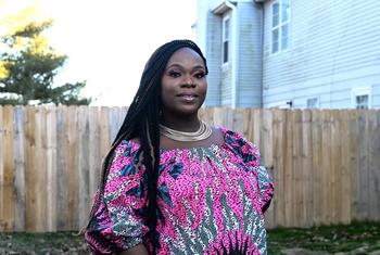 Lourena Gboeah, a former refugee from Liberia and Board chairperson of the Refugee Congress, pictured at her home in Delaware, USA.