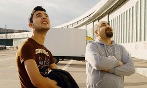 During one year the documentary followed the lives of Syrian student Ibrahim (left) and Iraqi physiotherapist Qutaiba (right).