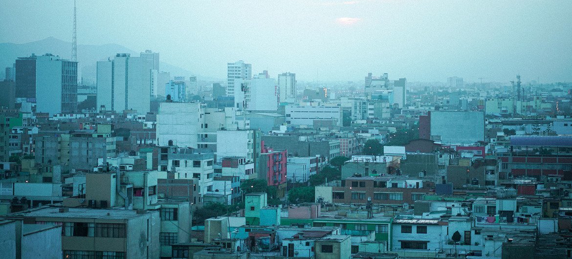 Panoramic view of Lima, the capital of Peru.