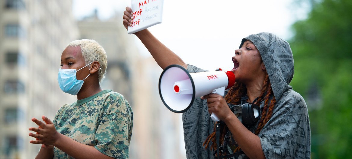Protests against racism and police violence were held in New York City after the death of George Floyd on 25 May 2020 (file photo).