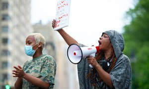 Protests against racism and police violence were held in New York City after the death of George Floyd on 25 May 2020 (file photo).