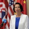 联合国秘书长缅甸问题特使克里斯汀·伯格纳 (Christine Schraner Burgener)向新闻界发表谈话。