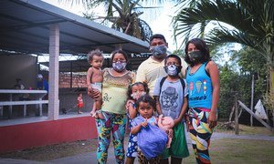 Venezuelan Warao refugee families arrive at a newly opened UN shelter in the Tarumã-Açu neighbourhood of Manaus, northern Brazil. Venezuelan Warao refugee families arrive at a newly opened UN shelter in the Tarumã-Açu neighbourhood of Manaus, northern Brazil.