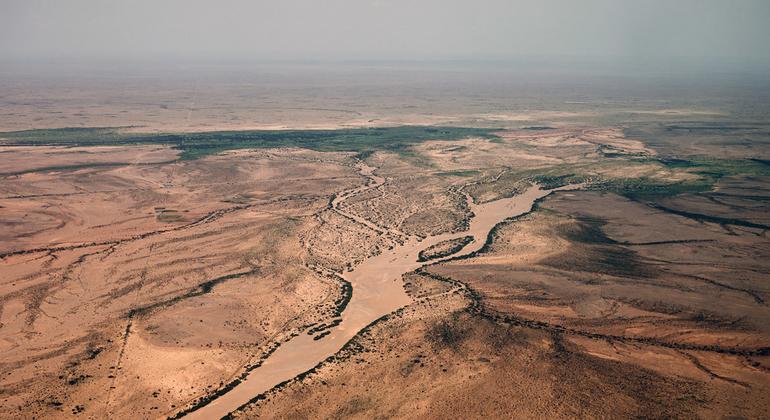 موقع نزوح في دولو، الصومال.
