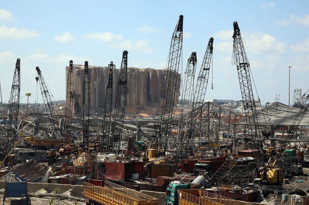贝鲁特港口因2020年8月的爆炸而被摧毁。