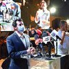 الوزير أشرف صبحي وزير الشباب والرياضة في مصر يتحدث إلى المشاركين في الاحتفال باليوم الدولي للشباب.