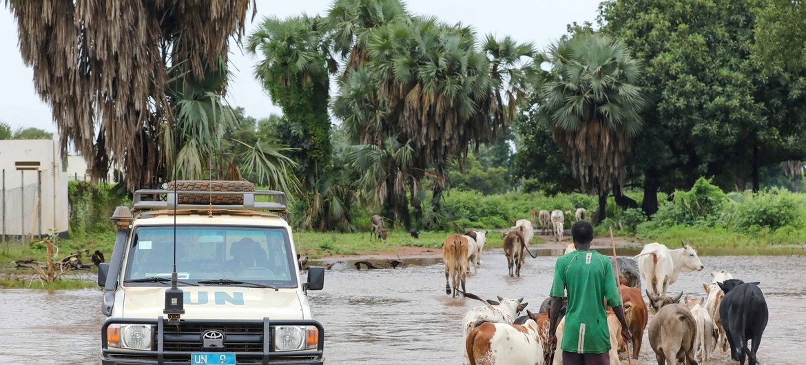 أمطار غزيرة في إثيوبيا تغمر مخيمات اللاجئين في مقاطعة مابان الكبرى في جنوب السودان.