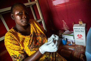 At her Wau hospital office in South Sudan, HIV health counselor Helen Pio runs the Prevention of Mother To Child Transmission programme.