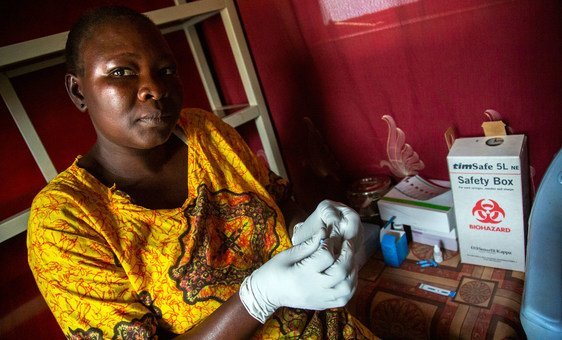 At her Wau hospital office in South Sudan, HIV health counselor Helen Pio runs the Prevention of Mother To Child Transmission programme.