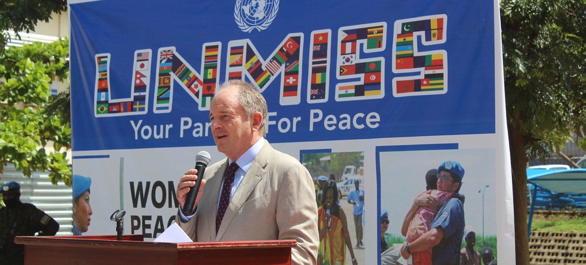 联合国秘书长特别代表兼南苏丹特派团团长希勒希勒在南苏丹朱巴。