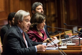 In Rome, the UN Secretary-General António Guterres addresses a special session of the Italian parliament.