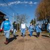 Profissionais de saúde em Burzaco, Buenos Aires.