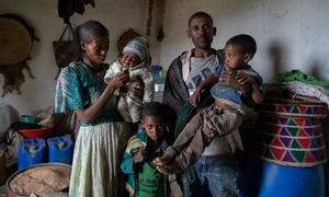 A family affected by the conflict in Tigray region, Ethiopia.