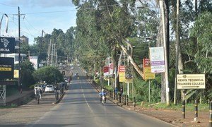 The usually busy UN Avenue in Nairobi is almost empty as people stay at home to avoid spreading the coronavirus.  