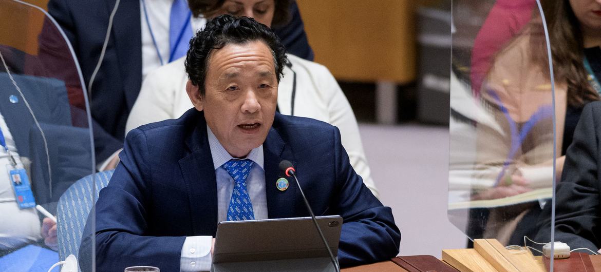Qu Dongyu, Director General of the Food and Agriculture Organization, summarizes the Security Council meeting on conflict and food security aimed at maintaining international peace and security.