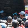 UN peacekeepers support a UNICEF Ebola sensitization programme at a prison in Butembo, in the east of the Democratic Republic of the Congo. (August 2019)