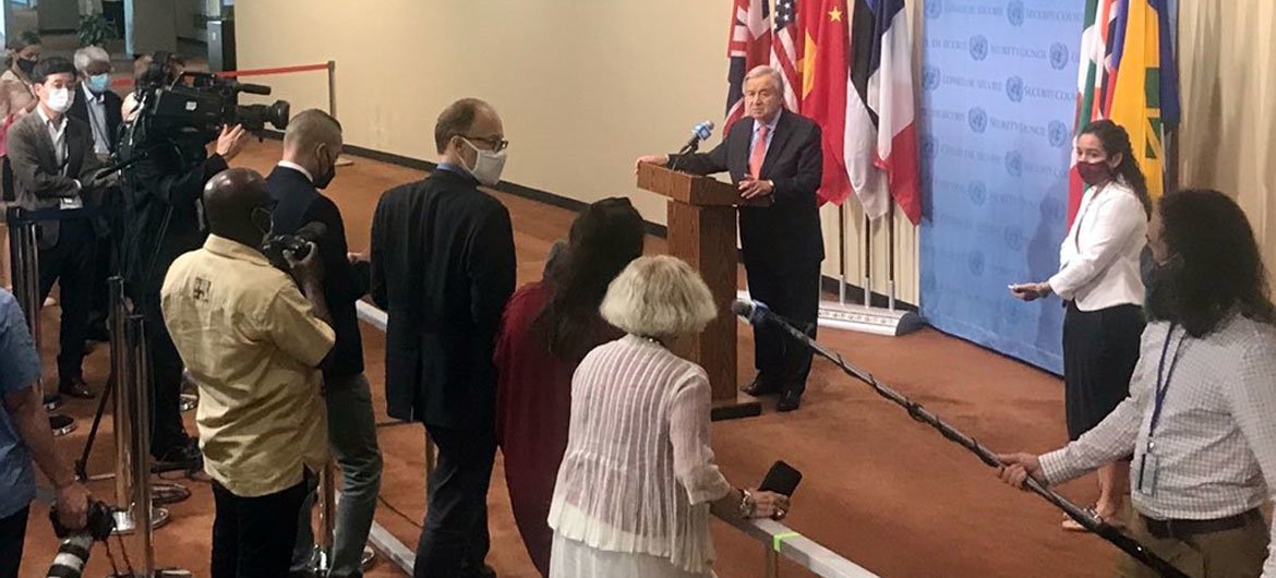 Secretary-General António Guterres briefs the press on the Tigray crisis in Ethiopia.