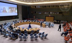 اجتماع مجلس الأمن حول التهديدات للسلم والأمن الدوليين من جراء الأعمال الإرهابية.