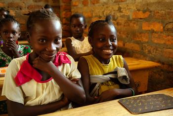 Girls in the Jean Vcolmomb school in Bangui, Central African Republic.