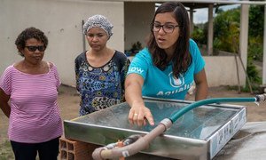 Anna-Luisa Beserra from Brazil is a previous winner of the Young Champions of the Earth prize.  She created Aqualuz, a low-cost filter that uses solar radiation to disinfect rainwater captured in cisterns (file photo).