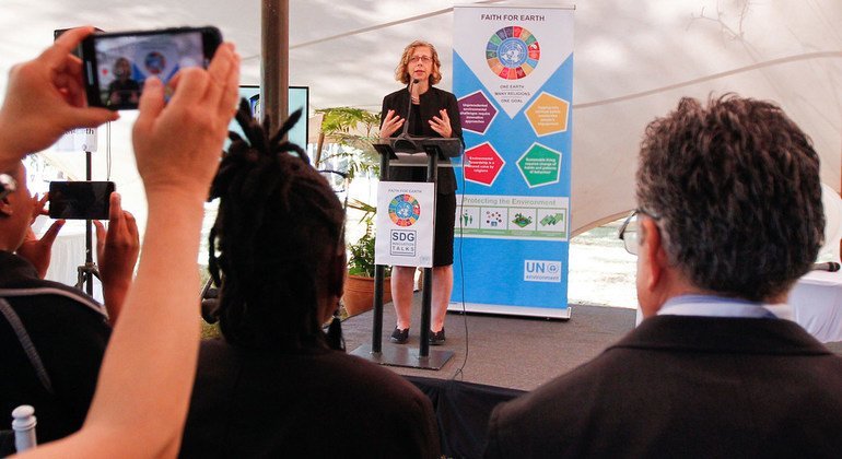 Inger Andersen, Directrice exécutive du Programme des Nations Unies pour l'environnement, lors d'une réunion à Nairobi, au Kenya.