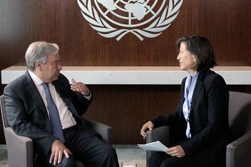 Secretário-geral da ONU em entrevista com a subsecretária-geral do Departamento de Comunicação Global, Melissa Fleming