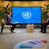 Nargiz Shekinskaya wa UN News akimhoji Katibu Mkuu wa Umoja wa Mataifa António Guterres.